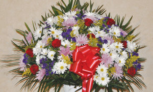 PURPLE, WHITE AND RED STANDARD BASKET