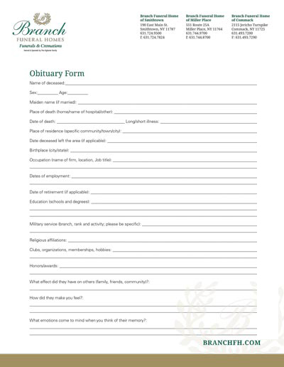 Obituary Writing Guide