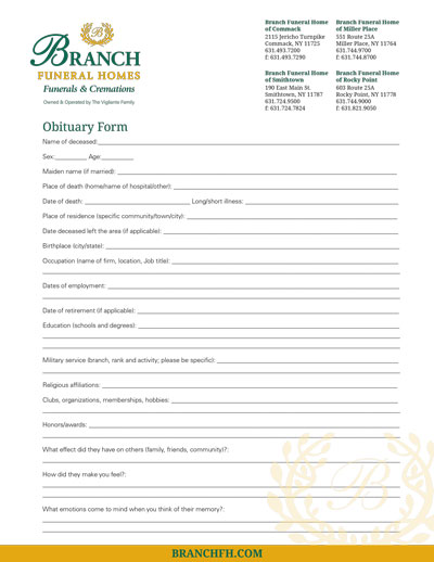 Obituary Writing Guide