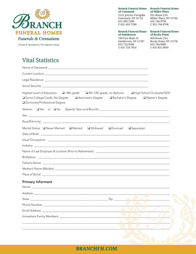 Branch Vital Statistics
